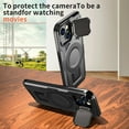 thumbnail image 6 of for iPhone 14 Case with Metal Camera Cover Bracket, [Compatible with MagSafe] [Built-in Kickstand] [Military-Grade Protection] Heavy Duty Magnetic Case for iPhone 14, Black, 6 of 6