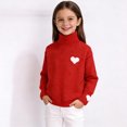 thumbnail image 6 of Miluxas Toddler Girl Valentines Outfit Love Heart Embroidery Kint Sweater Crewneck Long Sleeve Cute Winter Clothes Red 7-8 Years, 6 of 7