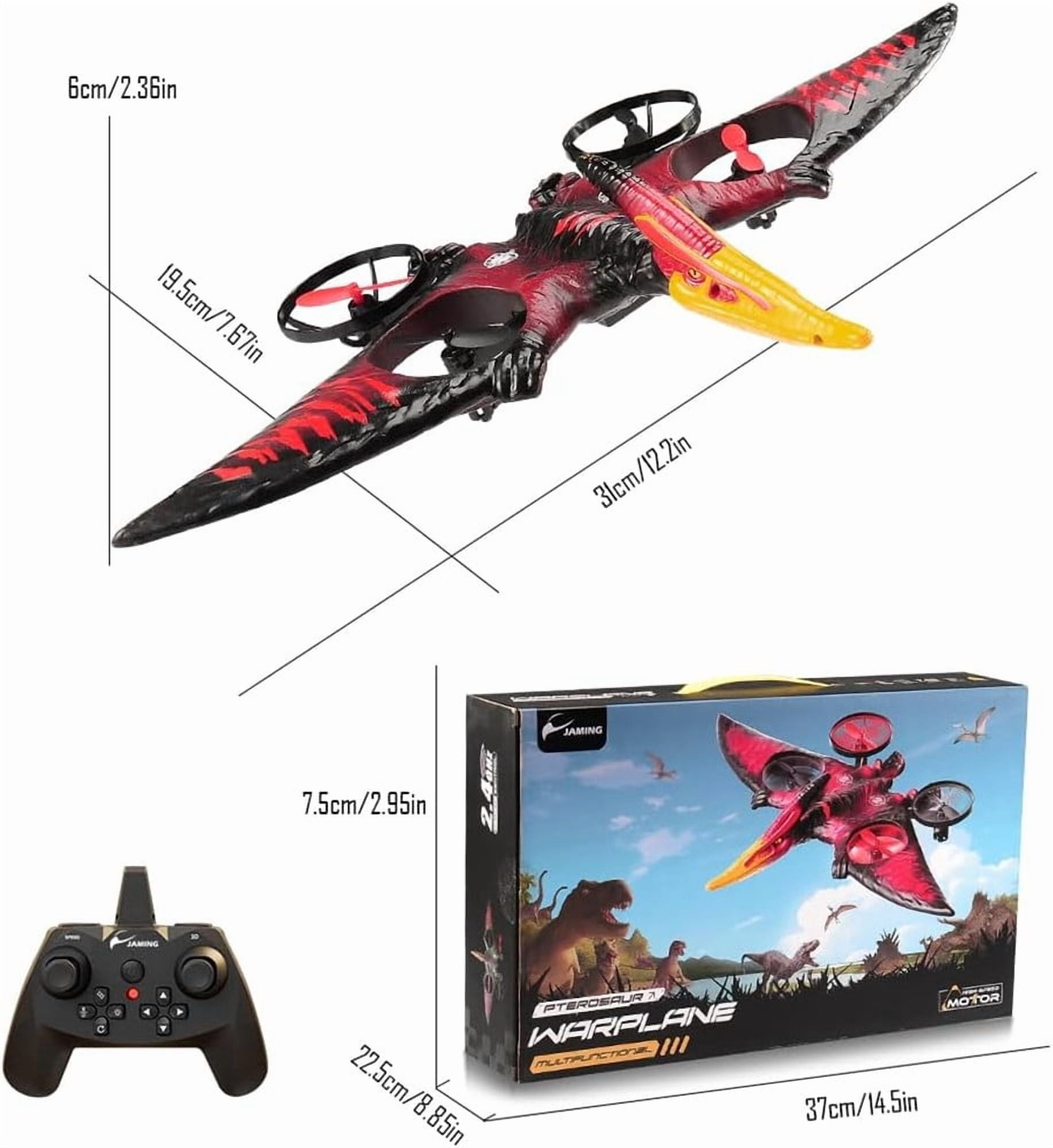 Roofworld Dragon RC Plane, 2.4G 6-Axis Gyro EPP Foam Aircraft, Red