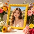 thumbnail image 6 of Dongrere 5x7 Inch Picture Frame Vertical Tabletop Standing Display Frame for Family Wedding Portrait Home Bedroom Desk Shelf Decor, Yellow, 6 of 6