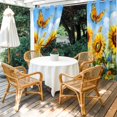 thumbnail image 3 of Summer Sunflower Flowers Outdoor Curtains for Patio, Butterfly Plant Oil Painting Waterproof Outside Curtains Privacy Blackout Curtain for Porch Pergola Cabana, 1 Panel 54W x 108L Inch, 3 of 9