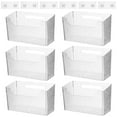 thumbnail image 2 of 6 PCS Wall Mounted Storage Bins, Adhesive Clear Plastic Wall Organizer with Drainage Holes, Vertical Stiped Wall Organizer for Bathroom Kitchen Storage Room, 2 of 6