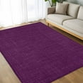 thumbnail image 4 of Dark Purple 5x7 Area Rugs, Farmhouse Burlap Solid Brown Color Modern Linen Texture Non-Skid Rubber Backing Large Rectangle Rugs - Living Room Bedroom Home Office, Indoor Floor Carpets Washable Rug, 4 of 9