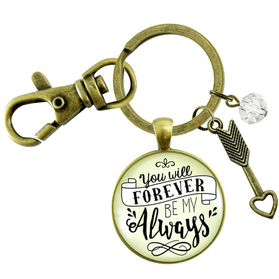 You Will Forever be My Always Love Gutsy Goodness Bronze Keychain for Girlfriend Wife Gift
