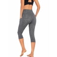 thumbnail image 5 of Sexy Dance Women High Waist Capris Leggings Activewear Workout Running Cropped Pants with Pockets, 5 of 12