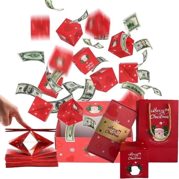Boîte Cadeau Surprise Explosion - Boîte Cadeau Surprise pour Célébrations de Noël, Boîte Cadeau Explosion Pop-Up, Boîtes Pop-Up Explosion pour Cadeaux de Noël