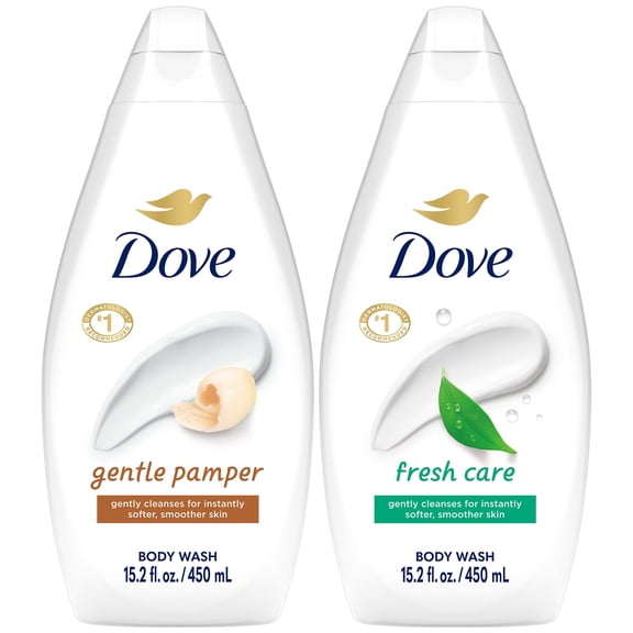 Dove Body Wash Variety Hydrate, Fresh Care, Gentle Pamper Pack, 15.22 Oz Ea 450 ml