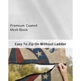 thumbnail image 6 of 4th of July RV Awning Sun Shade Screen 9'X7' God Bless America Mesh Sunscreen Patriotic Stars Vintage Awning Shade Screen with Zipper UV Blocker Completed Kits Outdoor Canopy for RV Motorhome Camper, 6 of 7