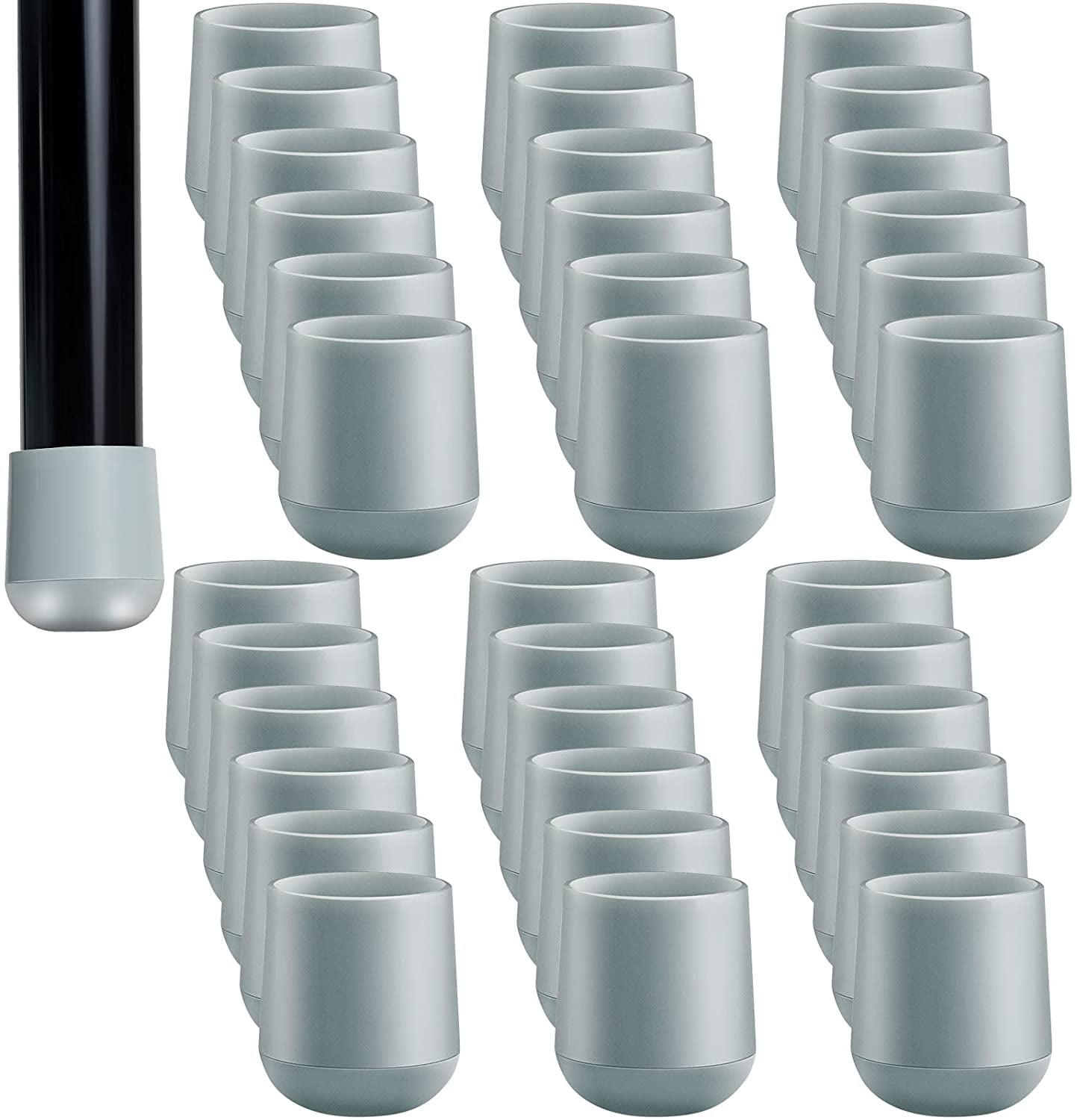 36 Pieces 7/8 Inch Folding Chair Leg Caps HeavyDuty Plastic Chair End