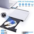 thumbnail image 4 of Unidad de CD DVD externa, grabadora de CD externa con USB3.0 tipo C, unidad de CD/VCD/-RW/ROM externa portátil delgada para computadora portátil, 4 of 4