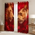 thumbnail image 2 of Homewish Romantic Lion Animal Curtains Pack of 2 (42x84 Each), Rose Floral Flower Curtains Blackout, Couple Valentine's Day Bedroom Curtains, Blackout Curtains Home Decor, 2 of 6