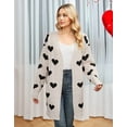 thumbnail image 2 of Drvitor Valentines Cardigans for Women Heart Printed Open Front Cardigans Casual Loose Mid-Length Cardigan Sweaters, 2 of 8