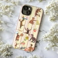 thumbnail image 5 of Curious Monkey Strawberry Garden Phone Case – Striped Background with Cake, Flowers & Playful Cartoon Design, Touch Case for iPhone 11/12/13/14/15/16 Mini Pro Max Plus, 5 of 6