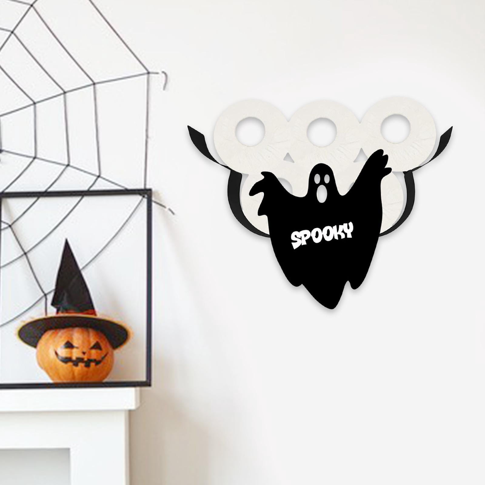 Fiocias Spooky Paper Toilet Roll Paper Wall Holder Paper Towel Rack Shelf Holds 7 Rolls