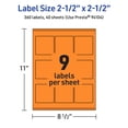 thumbnail image 6 of Avery Printable Square Labels, Bright Orange, 2.5" x 2.5", 360ct, 6 of 11