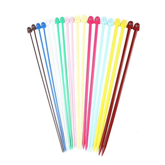 FRCOLOR 10 Pairs Knitting Set Long Straight Single Pointed Knitting,13.78"X9.06"X0.01"
