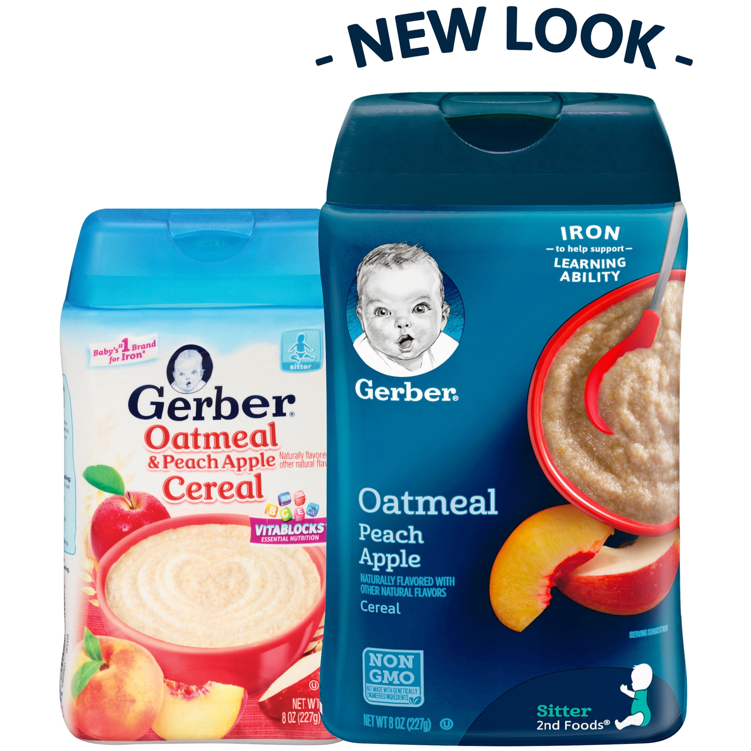 gerber probiotic oatmeal peach apple cereal