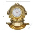 thumbnail image 3 of DecMode 8" Gold Brass Diver Helmet Clock, 3 of 7