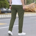 thumbnail image 5 of Men's Casual Elastic Waistband Drawstring Breathable Solid Color Pants, Loose Fit Trousers for Daily Wear and Relaxation,Army Green,L, 5 of 5
