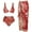 Red, variant on Women's Fashion One Piece Swimsuit with 3D Floral Embroidery Sexy Elegant Monokini Built-In Soft Cup Padded Tummy Control Alluring Tied Back Beachwear
