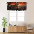 thumbnail image 2 of Leopard Valance Rod Pocket Window Curtain for Kitchen Safari Wild Animal Jungle Sunset Natural Scenery Thermal Insulated Room Darkening Curtain for Dinning Room 54 by 18 in, 1 Panel, 2 of 6