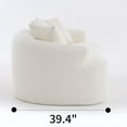 thumbnail image 5 of Demi Bonn 65" Compact Curved Loveseat Sofa with Chenille Fabric, Full Compression Sponge for Small Spaces, Supports up to 300 lbs, No Assembly Needed, White, 5 of 8