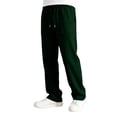 thumbnail image 5 of Krdevn Boys Solid Drawstring Open Hem Sweatpants Fall Winter Loose Straight Jogger Pants with Patch Pockets 9-10 Years,Dark Green, 5 of 8