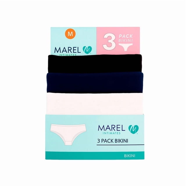 Bikinis Marel para Mujer, Algodón Multicolor Talla M, 3 Piezas