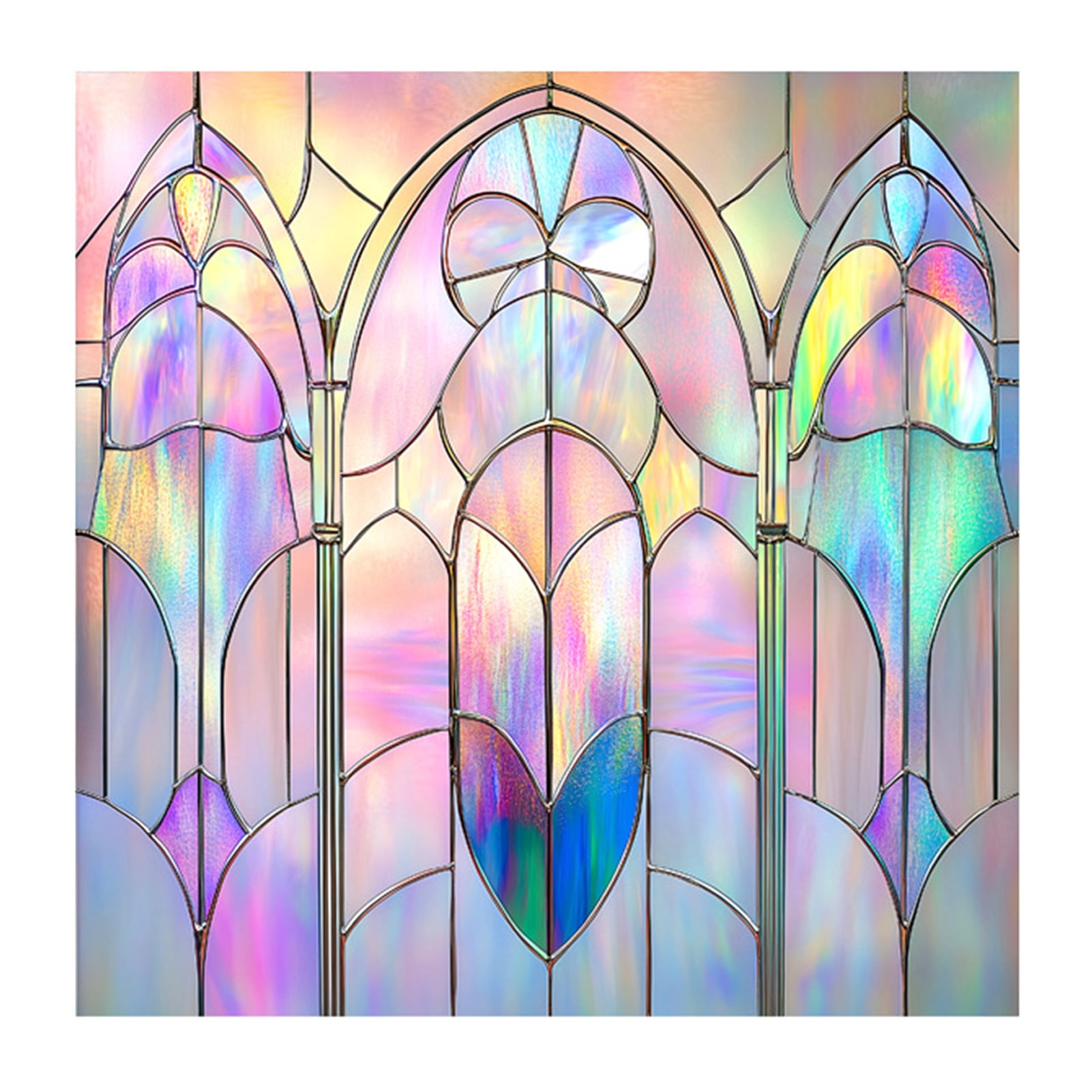 AQRS Stained Glass Static Window Film Privacy Protection Sun Blocking Glass Cling Waterproof PVC Home Office Bathroom Window Covering Film