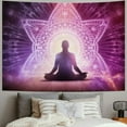 thumbnail image 2 of Fenyluxe  Meditation Zen Tapestry Spiritual Chakra Tapestry Yoga Aesthetic Wall Hanging Colorful Psychedelic Buddha Trippy tapestry Hippie Lotus Mural for Bedroom Décor 50x40inch, 2 of 6