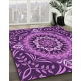 thumbnail image 3 of Ahgly Company Machine Washable Indoor Round Transitional Purple Area Rugs, 7' Round, 3 of 7