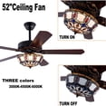 thumbnail image 6 of 52 Inch Indoor Simple Vintage LED Chandelier Ceiling Fan Light Wood Blades Blade, 6 of 18