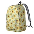 thumbnail image 2 of Sunflower and Leaf Yellow Pattern Backpack for School, Cute School Bag with Adjustable Shoulder Straps and Padded Back, 15.7"x11.8"x5.5", 2 of 5