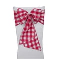 thumbnail image 6 of LA Linen TCcheck8x108-Pk10-OrangeK48 Gingham Checkered Chair Bows, White & Orange - 8 x 108 in. - Pack of 10, 6 of 7