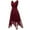 Wine, variant on IROINNID Women's A-Line Dress Lace Color Block Draped Patchwork Cute Party Evening Formal Dress V-Neck Empire Waist Dress