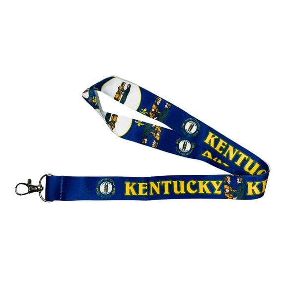 Lanyard - State Flag Kentucky - USA - L076 | ID Badge Holder Neck Strap, Keychain