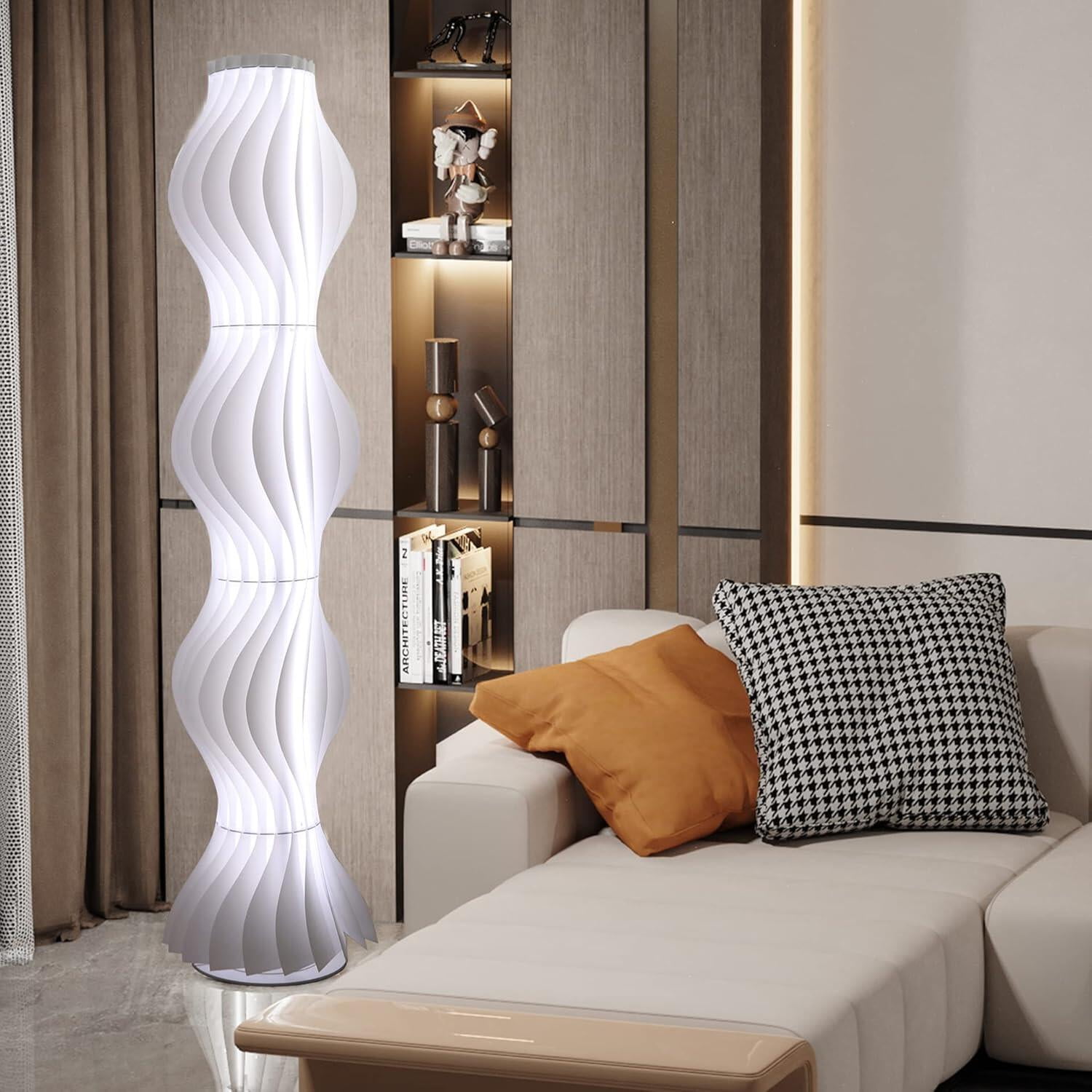 LUVODI 67" Tall LED Dimmable Column Floor Lamp Decorative Standing Lamps with Hula Skirt Design Shade