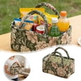 thumbnail image 2 of Floral Quilted Fabric Storage Basket with Handles Portable Rectangular Organizer Tote Boho Decorative Desktop Storage Bin For Bedroom Living Room Nursery, 2 of 5