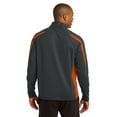 thumbnail image 2 of Sport-Tek ST851 Sport-Wick Stretch 1/2-Zip Colorblock Pullover, Charcoal Grey/ Deep Orange, S, 2 of 2
