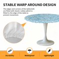 thumbnail image 2 of Elastic Fitted Round Tablecloth, Blue Spring Floral Waterproof Stretch Table Cover for 36"-44" Tables, Farmhouse Flowers Elegant Pastoral Washable Outdoor Tablecloths for Patio, Picnic, Camping, 2 of 9