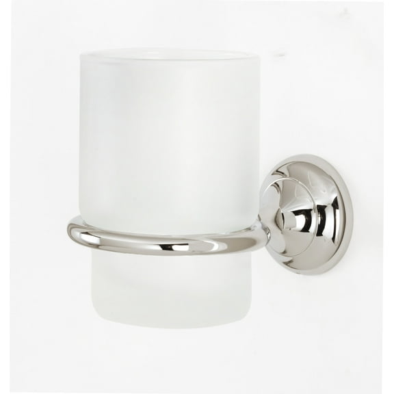 Alno A6670 Royale 5" Wall Mounted Bathroom Frosted Glass Tumbler - Nickel