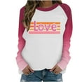 thumbnail image 3 of Kilaqueen Valentines Day Oversized Sweatshirt for Women Fashion Gradient Printed Long Sleeve Shirts Y2k Loose Fitness Raglan Shirt Heart Graphic Holiday Pullover Blouse, 3 of 6