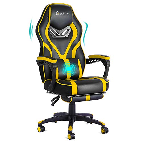eclife Gaming Chair Office Yellow Computer Chair Game Video Chair High