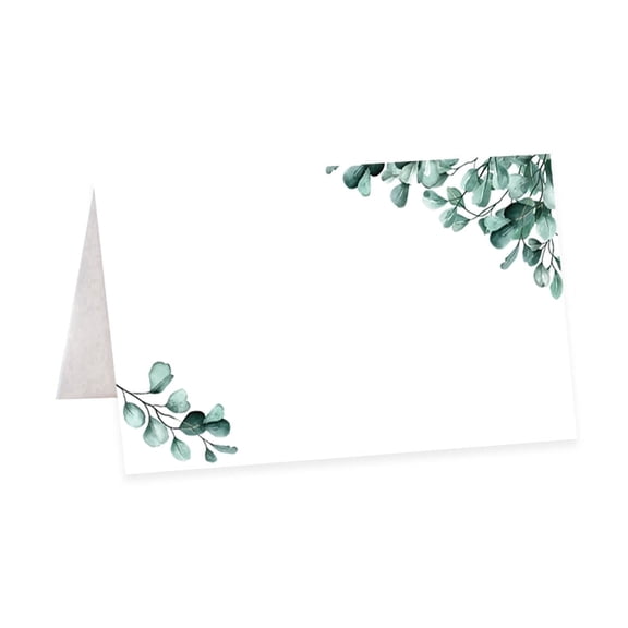 Koyal Wholesale Silver Dollar Eucalyptus Table Tent Place Cards 56 Pack 2 x 3.5 Inch