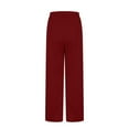 thumbnail image 6 of Wide Leg Pants for Womens High Waisted Drawstring Elastic Waist Trousers Put On Strech Sweatpants Tummy Control Athletic-Fit Sweatpant Bussiness Office Work Pants with Pockets, 6 of 7