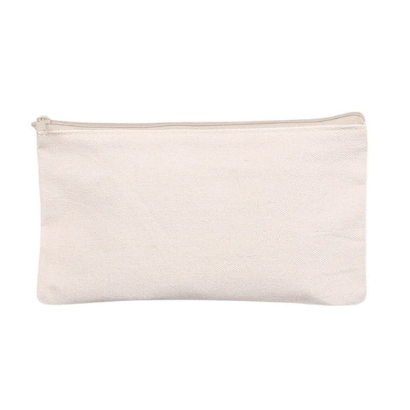 Zipper Pencil Pouch Blank Canvas for Diy Craft with Colored Zipper in Canvas Cosmetic Bag Multi-Purpose Travel Bags Pen Pencil Case Small Pencil Case