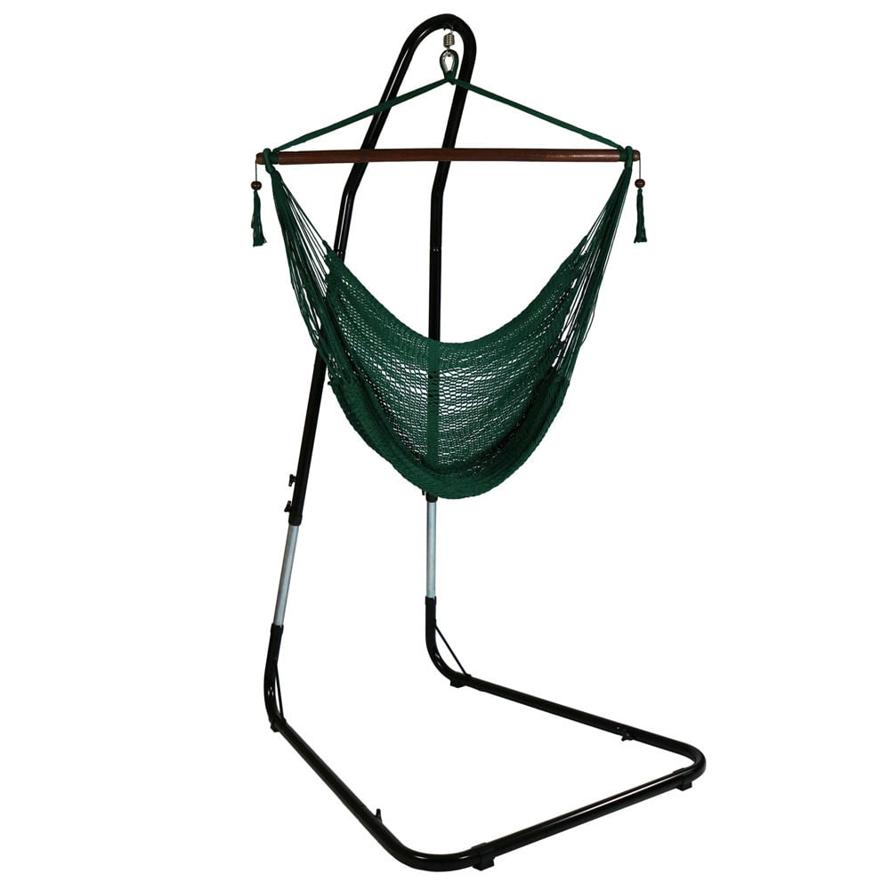 Red Sunnydaze Hanging Cabo Extra Large Hammock Chair 47 Inch Wide Spreader Bar Max Weight: 360 Pounds