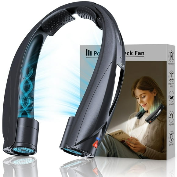 Ventilador de cuello portátil Laimiod con luz LED para libros de 6000 mAh