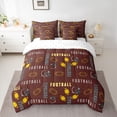 thumbnail image 2 of Homewish Kids Rugby Football 7pcs Bedding Comforter Set,American Sport Theme Queen Bedding Sets,Yellow Red Black Queen Sheet Sets For Boy,Microfiber Bedroom Decor Reversible, 2 of 8