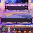 thumbnail image 3 of Aheaplus King Size Headboard with Storage, with Power Outlet and RGB LED Light, Sturdy and Stable King Headboard for Bedroom, Dorm Room, Guest Room, Black, 3 of 9